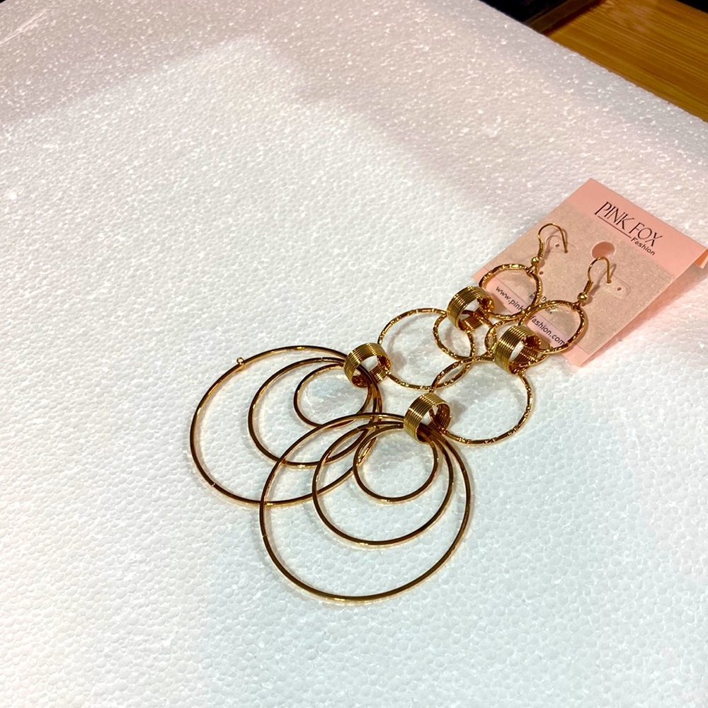 “Gold” Pink Fox Fashion Earrings